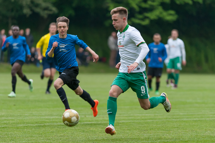 Junioren-Nationalspieler Johannes Eggestein steuerte fünf Treffer zum Sieg der Werderander bei.