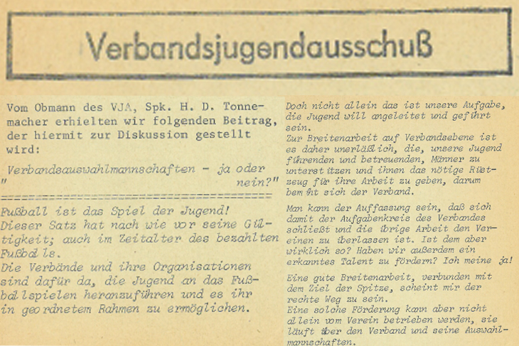 Damaliger Verbandsjugendobmann Hans-Dieter Tonnemacher 1967 im Roland. (Foto: Archiv)