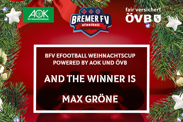 Max Gröne holt sich den Sieg beim BFV eFootball Weihnachtscup. (Grafik: David Dischinger)